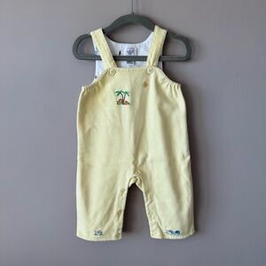 Vintage Talbots Kids Yellow Embroidered Animals Romper Size 9‎ Months